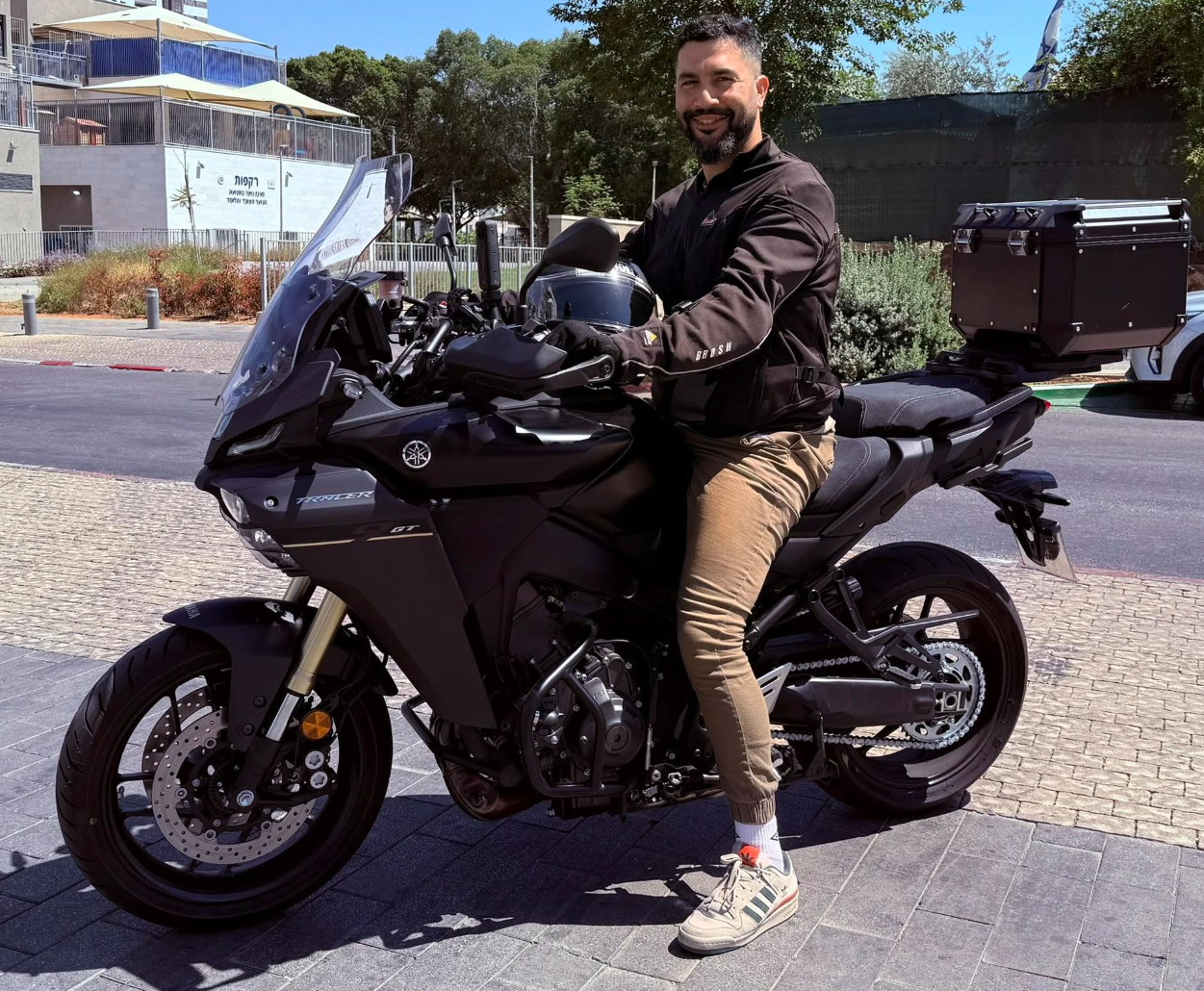 Liran Zablo with his motorcycle
